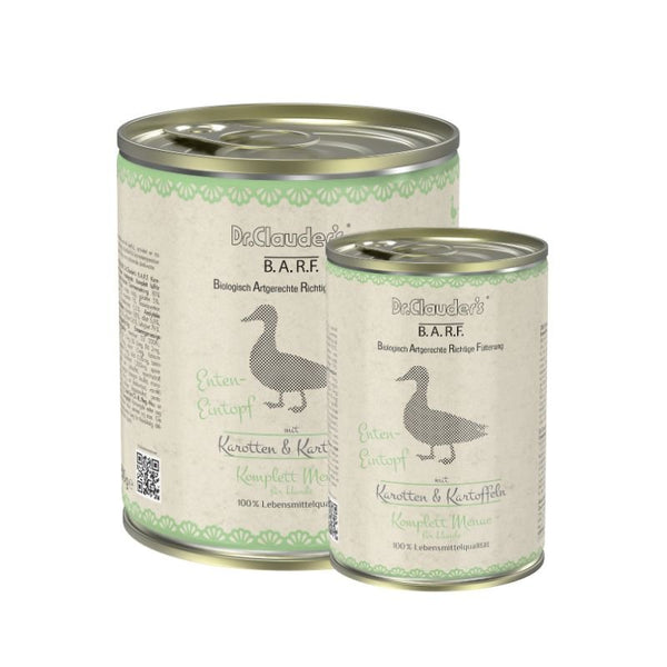 Dr.Clauder’S Húmedo B.A.R.F. Menú Completo Guiso De Pato 6X400G Perro