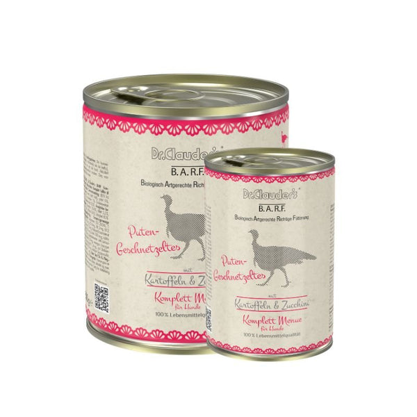 Dr.Clauder’S Húmedo B.A.R.F. Menú Completo Rebanadas De Pavo 6X400G Perro