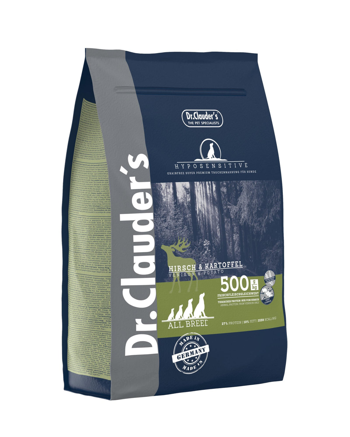 Dr.Clauder’s Seco Dr.Clauder’S Hyposensitive Venado Y Patata Todas Las Razas 3.5Kg Perro
