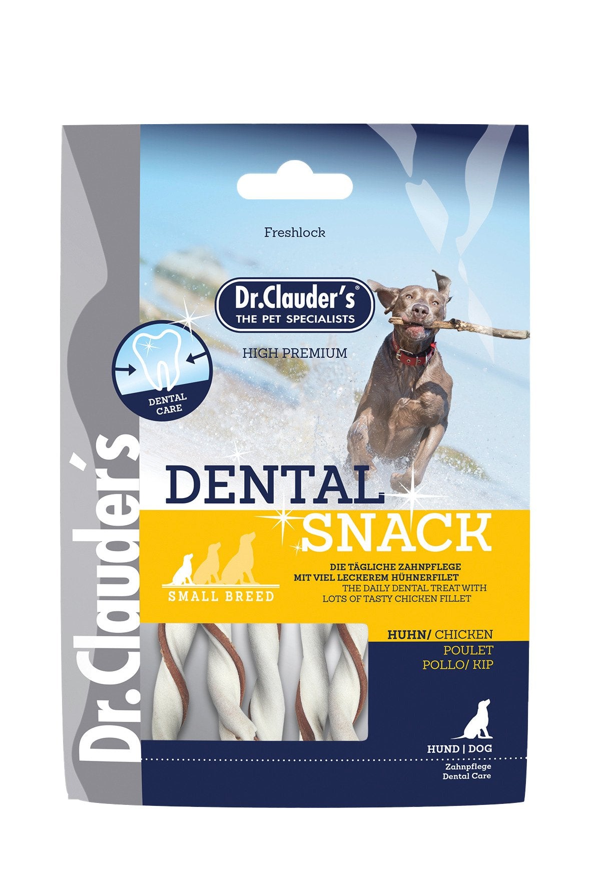 Dr.Clauder’s Snack Funcional Dental Todas Las Razas Pollo Pequeño 10x80G Perro