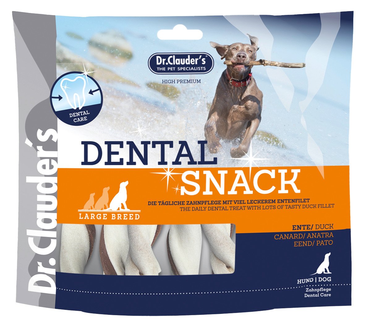 Dr.Clauder’s Snack Funcional Dental Todas Las Razas Pato Grande 500G Perro