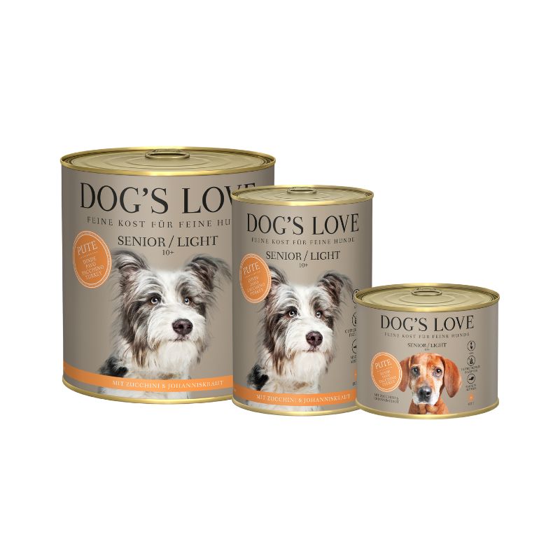 DOG’S LOVE SENIOR  PAVO LIGHT 6×800 con Calabacín y Hierba de San Juan