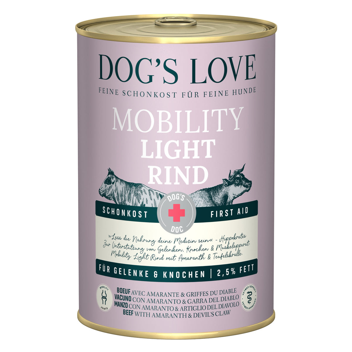Dog’s Love Doc Vet Lata Mobility Vacuno para Perros 6×400