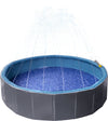 Piscina Redonda Para Perros Con Rociador 2 En 1 – Gris/Azul 120X30