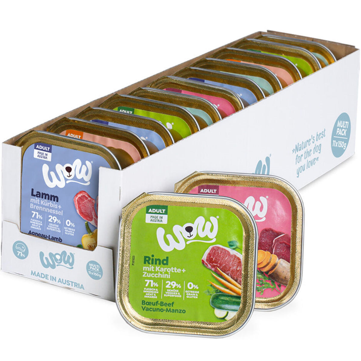WOW ALIMENTO HÚMEDO PERRO ADULTO SURTIDO VARIADO 11x150GR