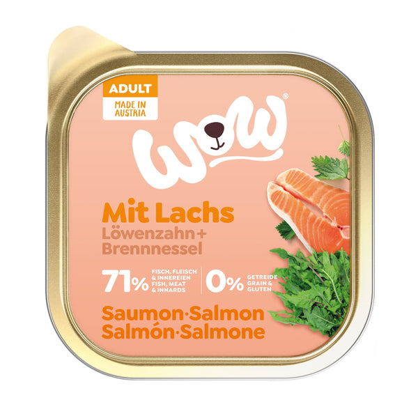 Wow Alimento Húmedo De Salmón Con Diente De León Perro 11X150Gr