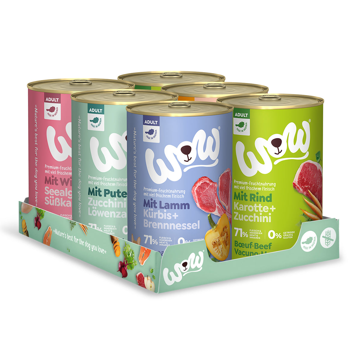 WOW ALIMENTO HÚMEDO PERRO ADULTO SURTIDO VARIADO 6x400GR