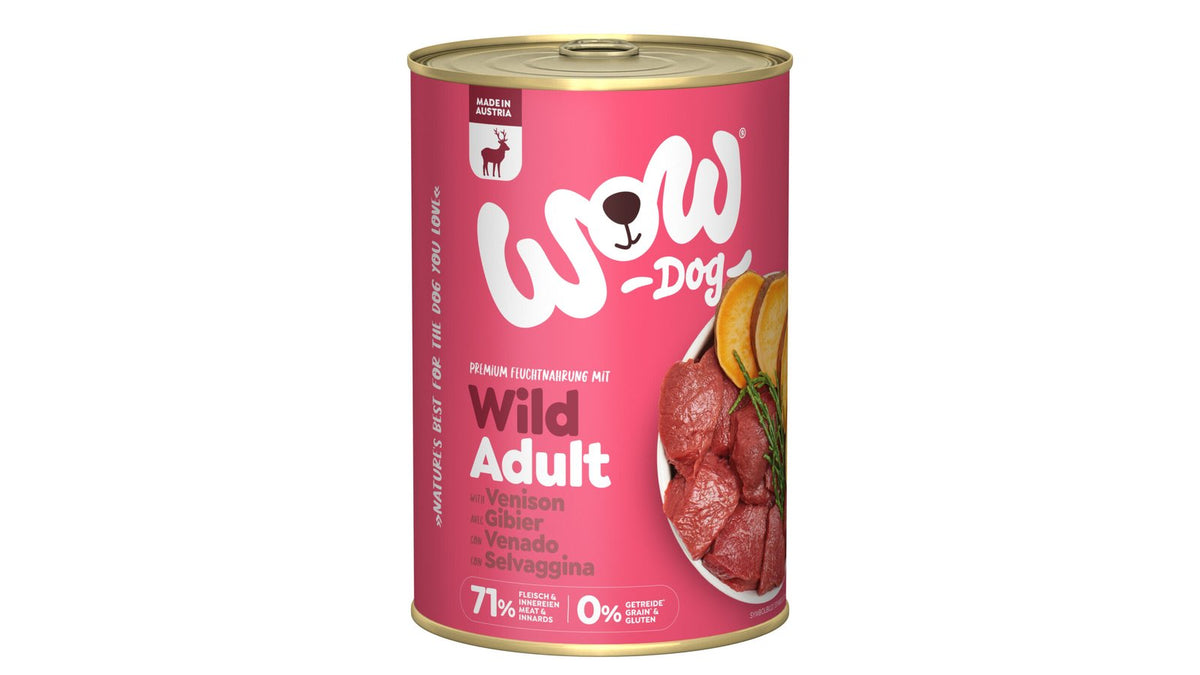 WOW ALIMENTO HÚMEDO DE VENADO CON BONIATO PERRO 6X4000GR
