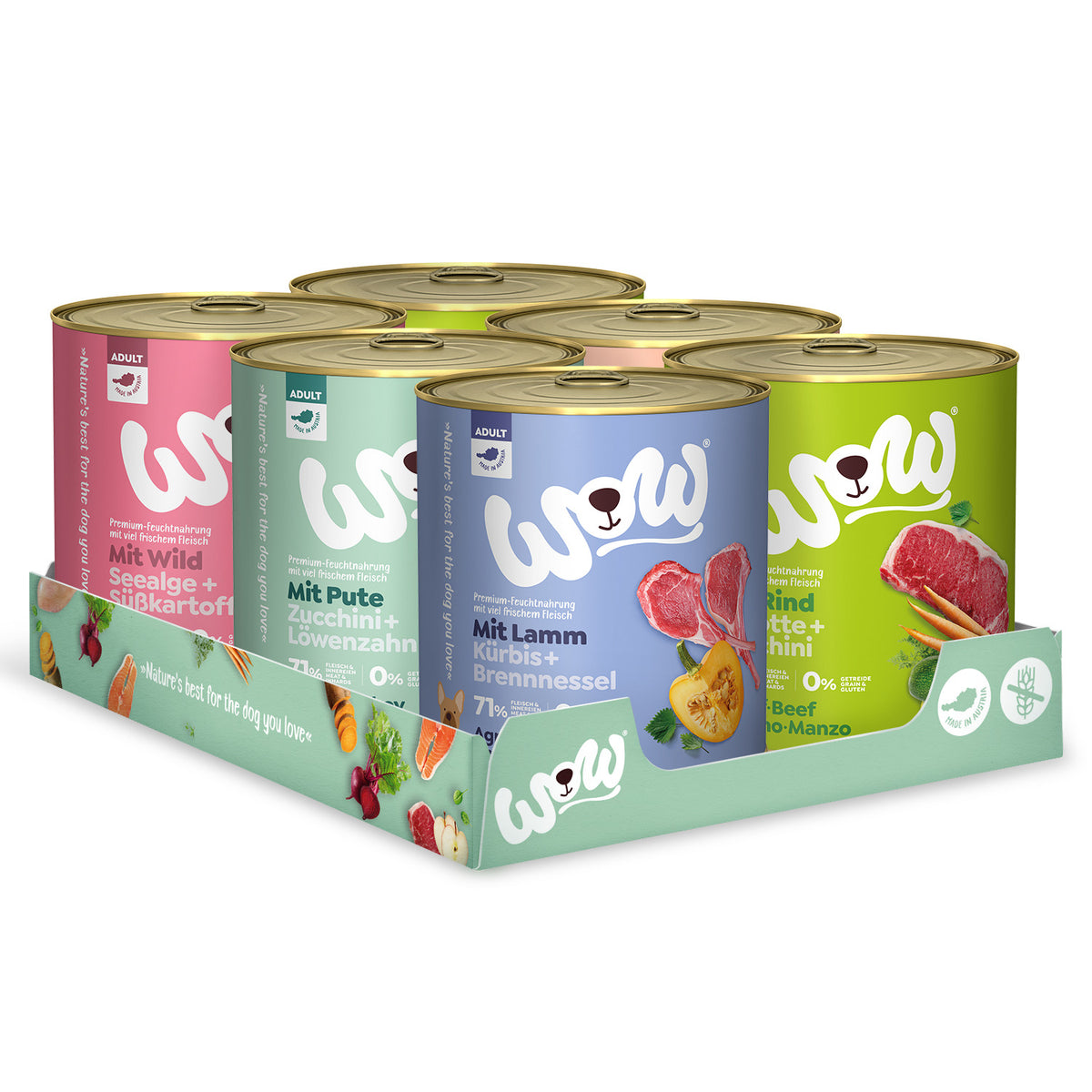 WOW ALIMENTO HÚMEDO PERRO ADULTO SURTIDO VARIADO 6x800GR