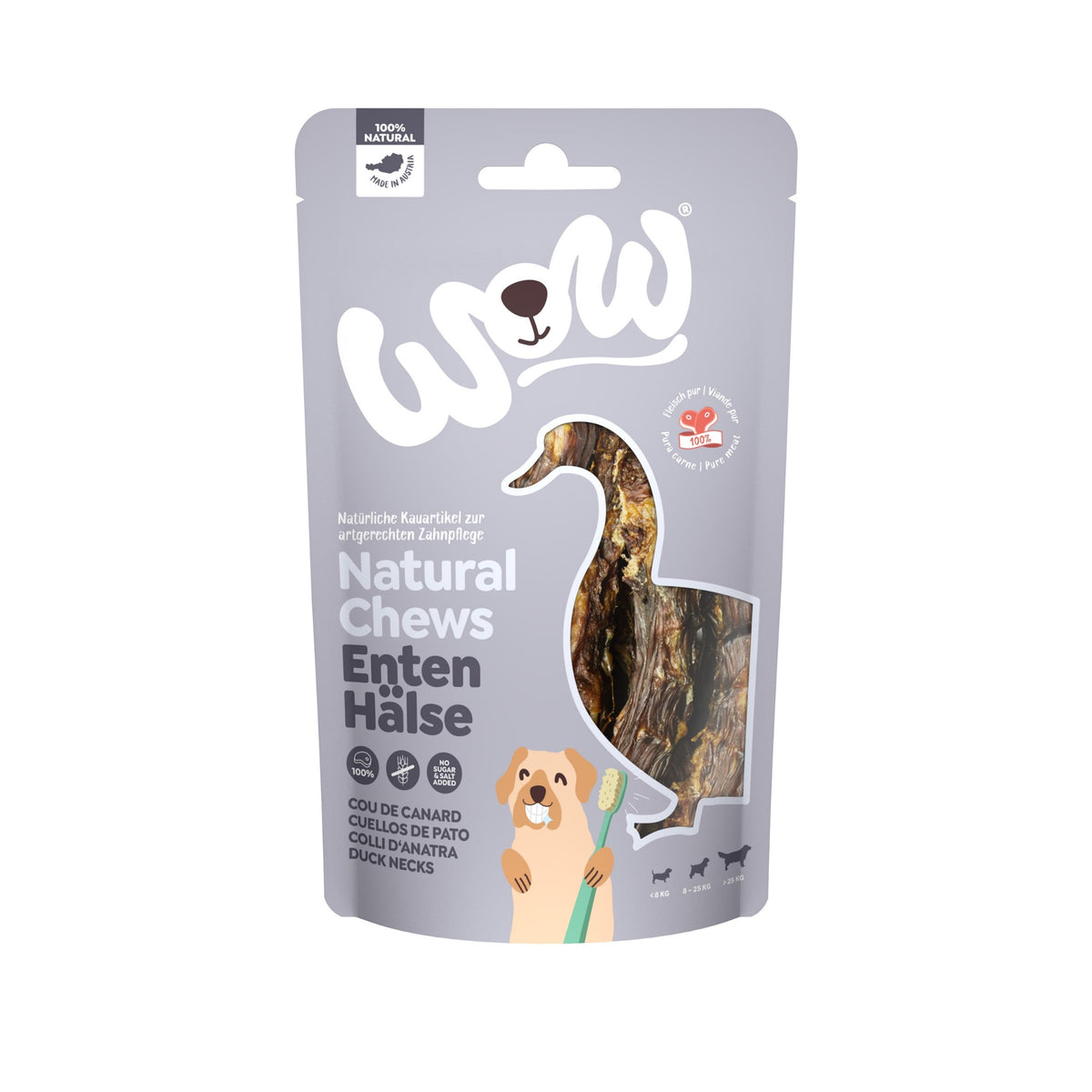 WOW SNACK NATURAL CUELLOS DE PATO 6x250G