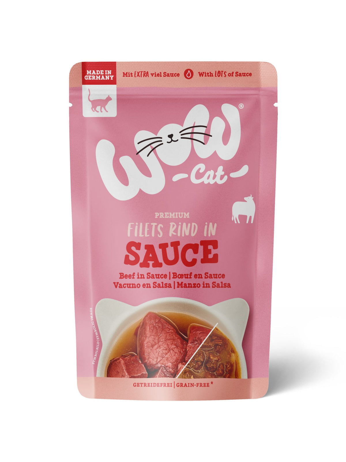 WOW CAT FILETES DE VACUNO EN SALSA GATO 8x85GR