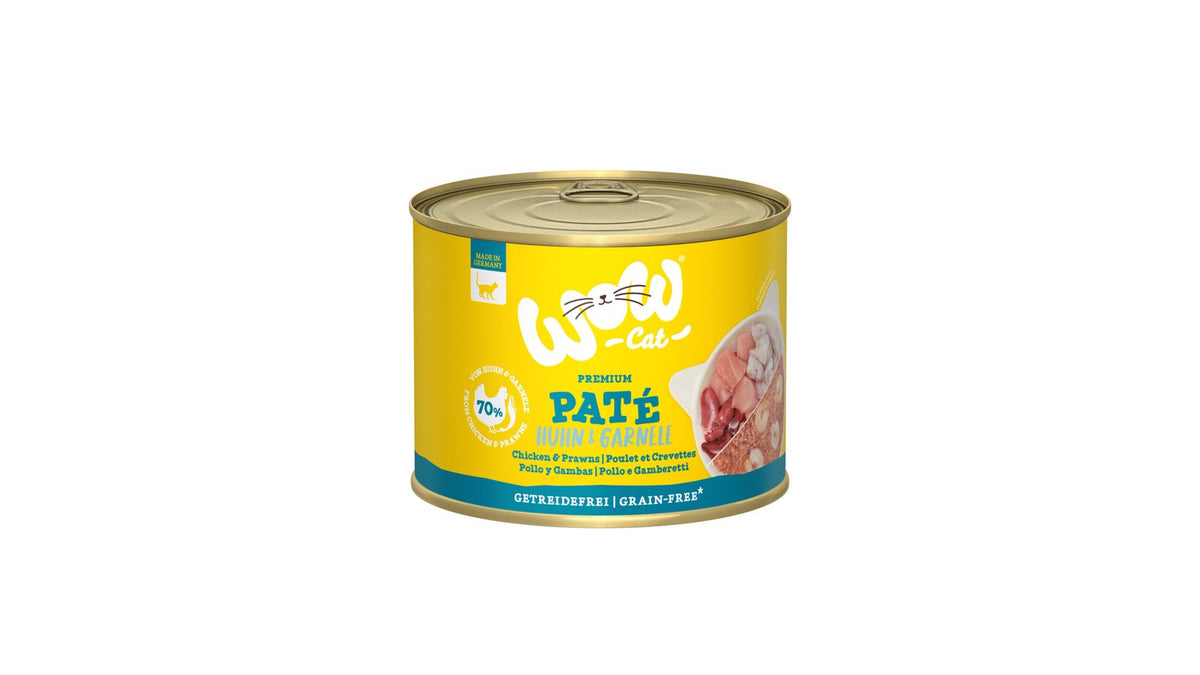 WOW CAT POLLO Y GAMBAS GATO 6X200GR