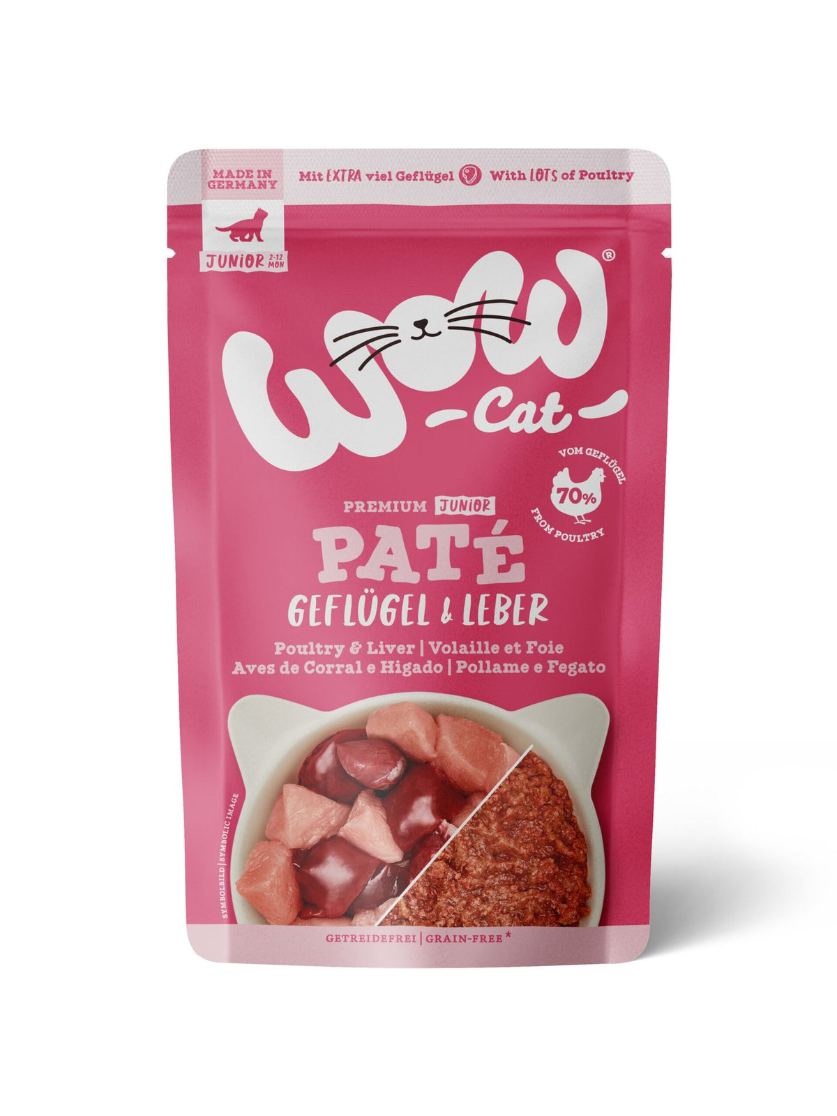 WOW CAT AVES DE CORRAL E HIGADO GATO JUNIOR 12x125GR