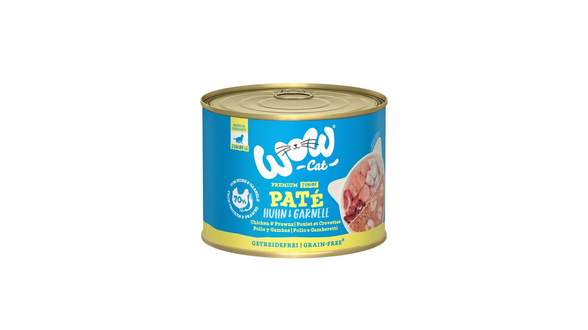 WOW CAT POLLO Y GAMBAS GATO JUNIOR 6x200GR
