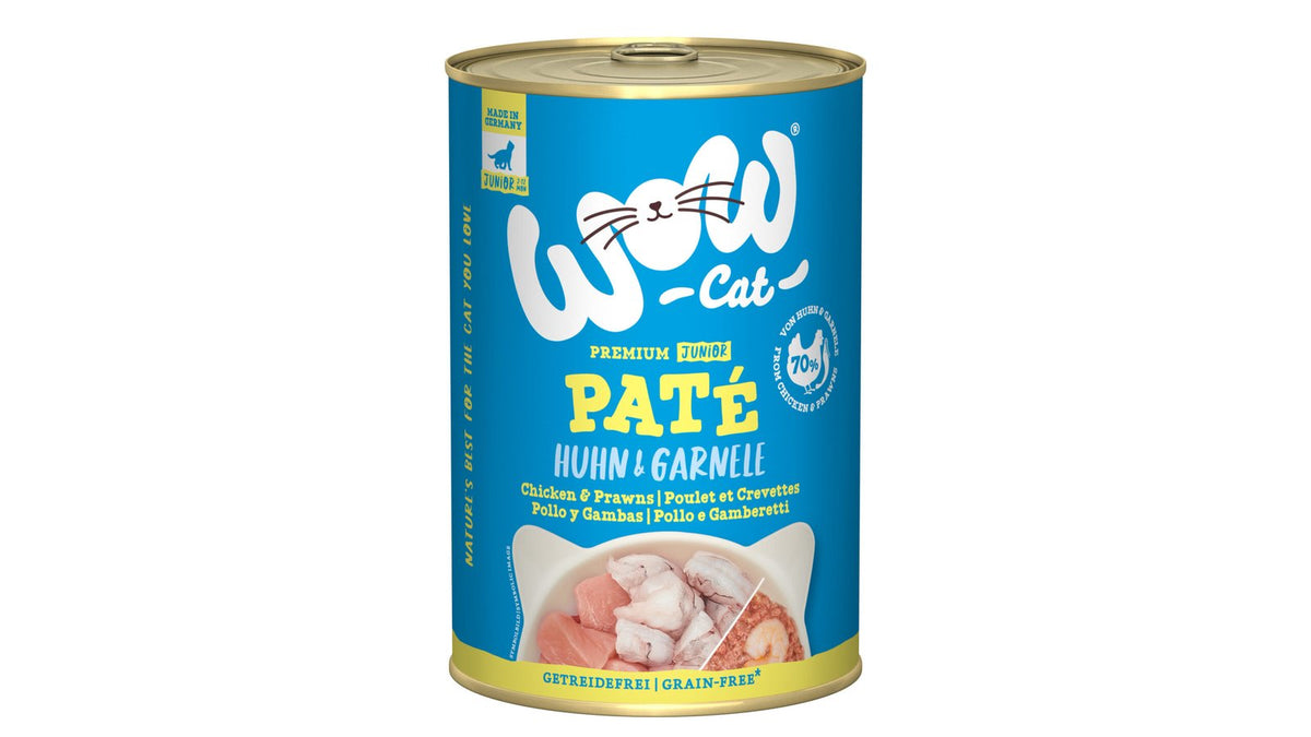WOW CAT POLLO Y GAMBAS GATO JUNIOR 6x400GR