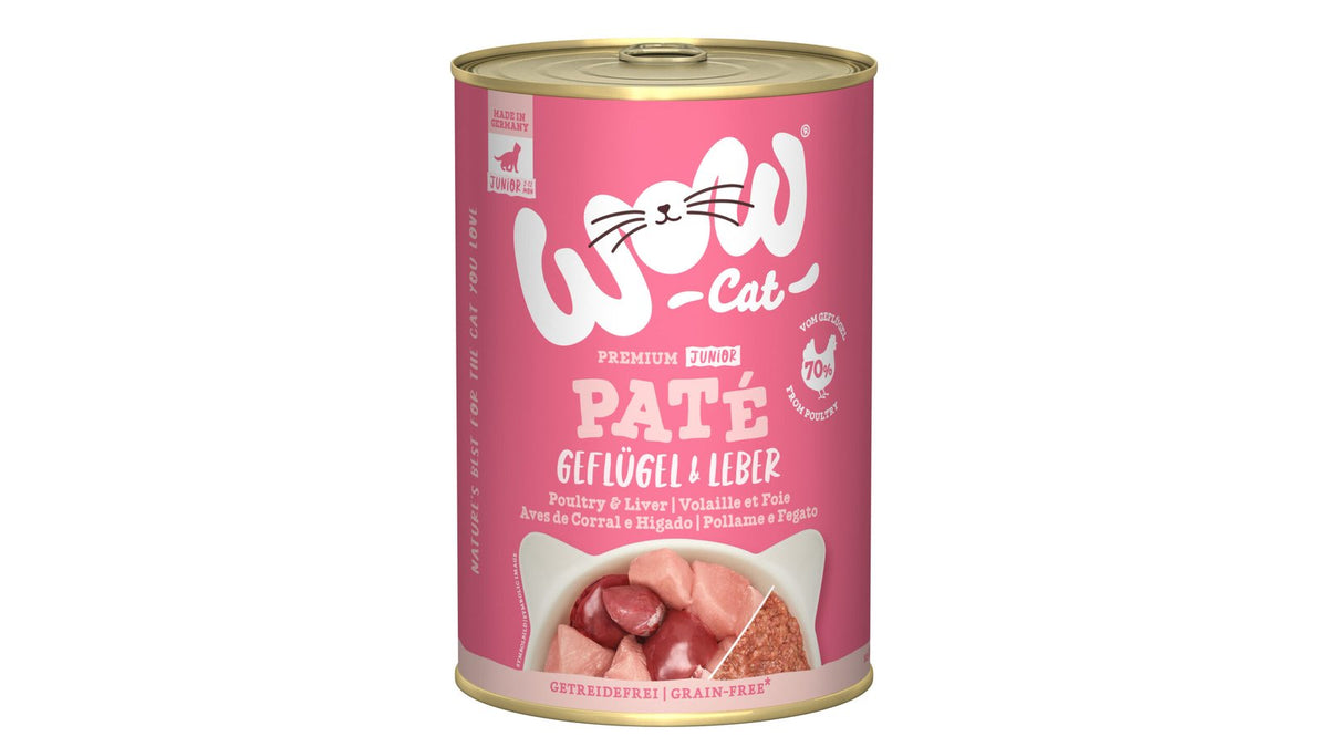 WOW CAT AVES DE CORRAL E HIGADO GATO JUNIOR 6x400GR