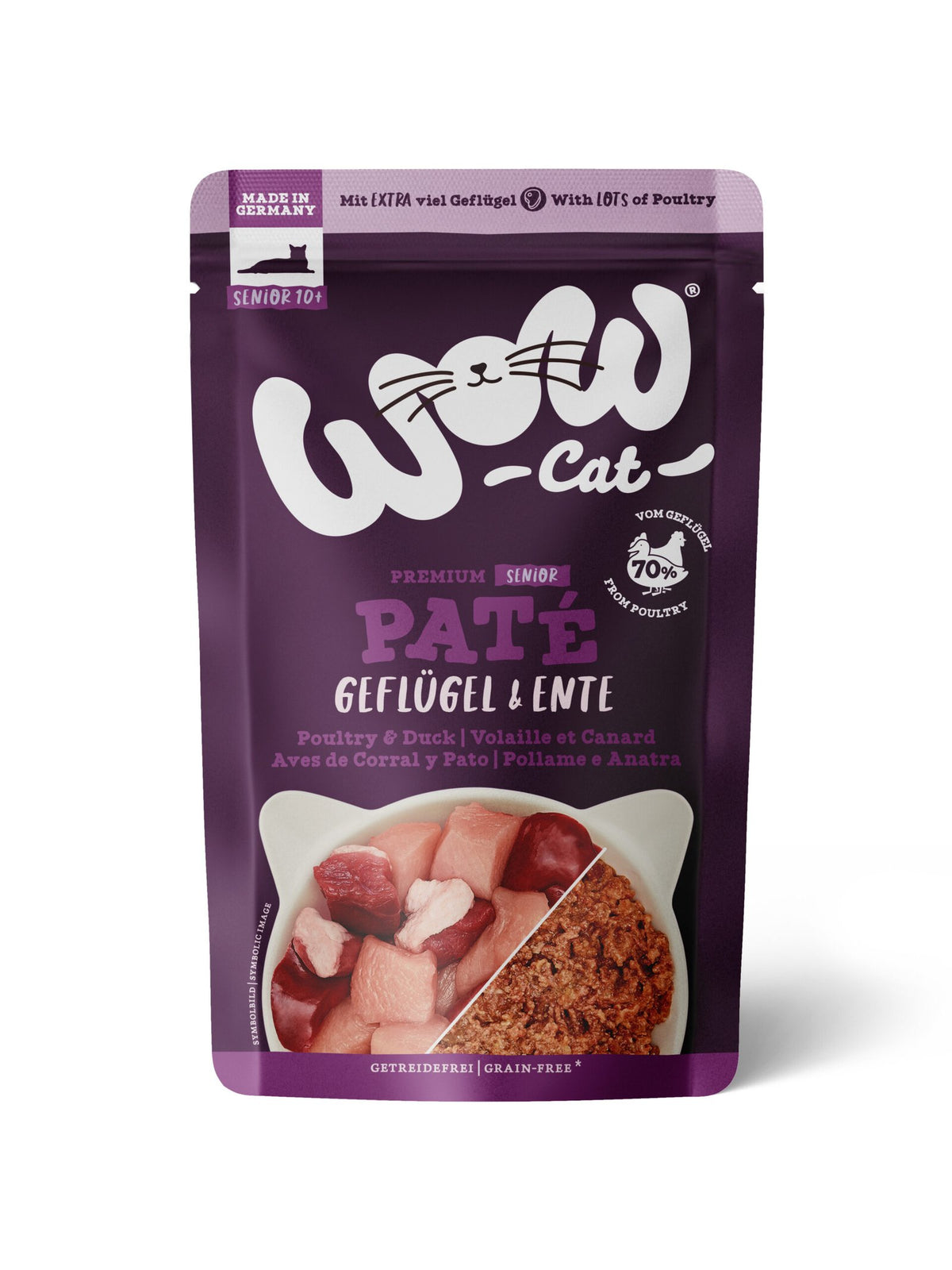 WOW CAT AVES DE CORRAL Y PATO GATO SENIOR 12x125GR