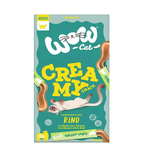 Wow Gato Snack Creamy Con Ternera Gato 11X5X15Gr