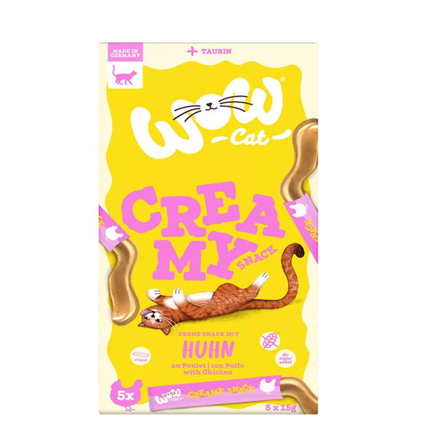 Wow Gato Snack Creamy Con Pollo Gato 11X5X15Gr