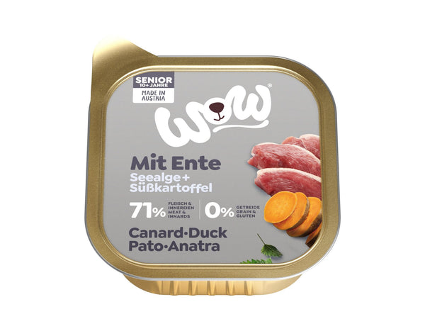 Wow Alimento Húmedo De Pato Con Algas Marinas Perro Sénior 11X150Gr