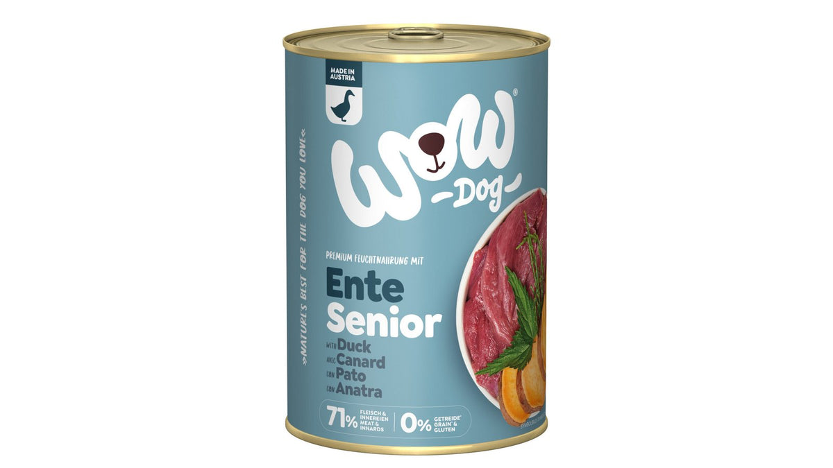WOW ALIMENTO HÚMEDO DE PATO CON ALGAS MARINAS PERRO SÉNIOR 6x400GR
