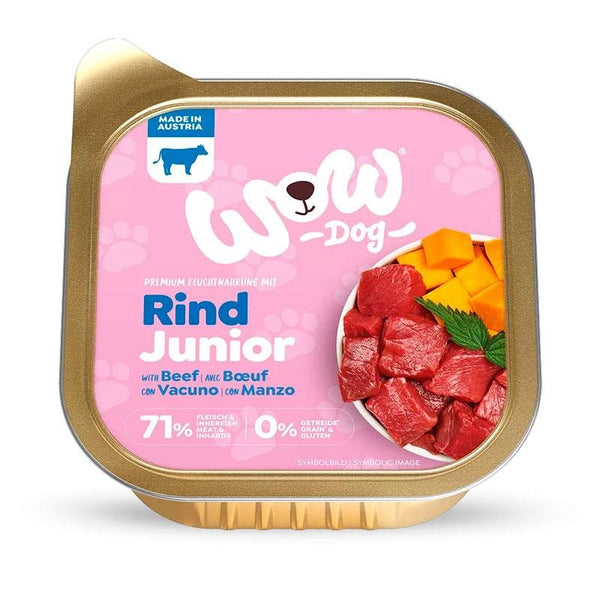 Wow Alimento Húmedo De Vacuno Con Calabaza Perro Junior 11X150Gr