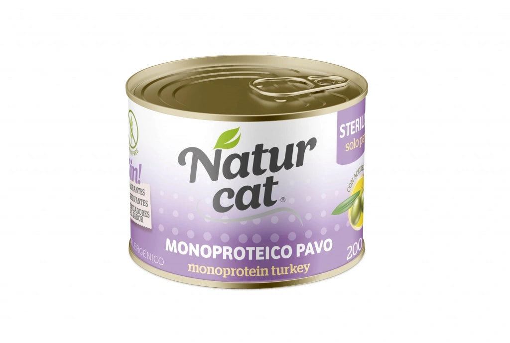 Naturcat Comida Húmeda para Gatos 6 x 200 Gr (Pavo Esterilizados)